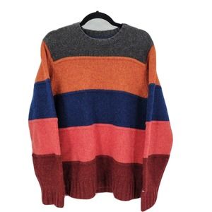 TOMMY HILFIGER Women's Size Medium 100% Wool Crewneck Sweater Color Block